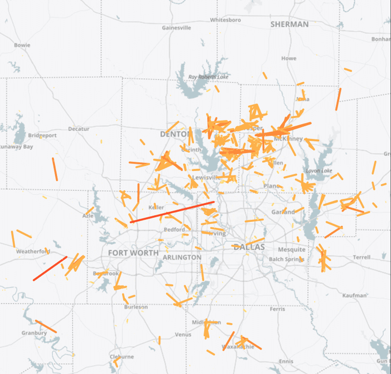 Map showing geocoding differences